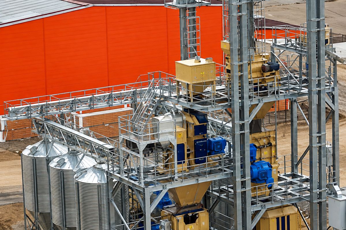 Feed mill plant — Hammer mills, mixers and bucket elevators
